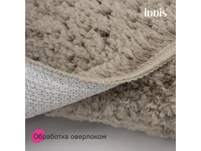 Коврик для ванной комнаты с вырезом, 50х50, микрофибра, светло-коричневый, IDDIS, BTLT07Mi12