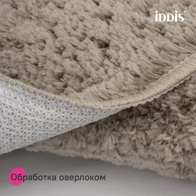 Коврик для ванной комнаты с вырезом, 50х50, микрофибра, светло-коричневый, IDDIS, BTLT07Mi12