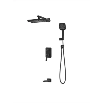 Встраиваемая система с тропическим, ручным душем и изливом, матовый черный, Parker, IDDIS, PARBL03i68