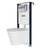 Комплект 3в1: подвесной унитаз, инсталляция и клавиша смыва хром IDDIS Calipso Q (CAQPO1GCi73)