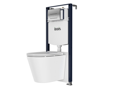 Комплект 3в1: подвесной унитаз, инсталляция и клавиша смыва хром IDDIS Calipso Q (CAQPO1GCi73)