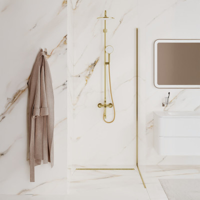 Лоток душевой IDDIS Perfex сифон 360, комбинированный затвор, перфорированная решетка, 800мм, золото (975B8MG20DZ)