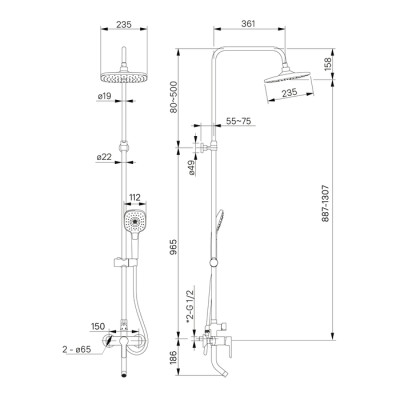 Смеситель для ванны IDDIS Sena (SENSB3Fi06)
