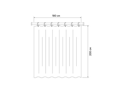 Штора для ванной IDDIS Base 200x180 см, Полиэстер (BX05P18i11)