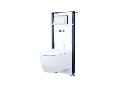 Комплект 3в1: подвесной унитаз, инсталляция и клавиша смыва хром, Basic, IDDIS (BASAI01i73)