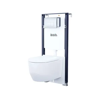 Комплект 3в1: подвесной унитаз, инсталляция и клавиша смыва хром, Basic, IDDIS (BASAI01i73)