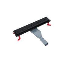 Лоток душевой, сифон 360, комбинированный затвор, перфорированная решетка, 500мм, черный, IDDIS, 975B5BL20DZ