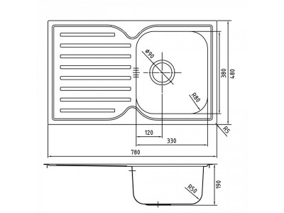 Кухонная мойка IDDIS 780*480, Strit S (STR78SDi77)