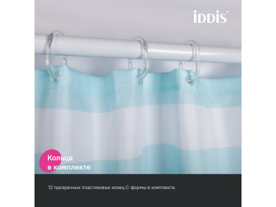 Штора для ванной IDDIS 200x180 см, Полиэстер (BR01P18i11)