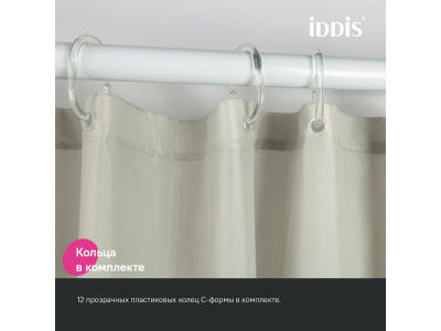 Штора для ванной IDDIS Base 200x240 см, Полиэстер (BD01P24i11)