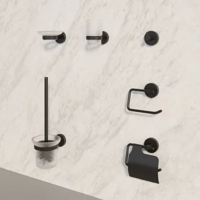 Подстаканник одинарный, черный матовый, матовое стекло, сплав металлов, Sena, IDDIS, SENSBG1i45