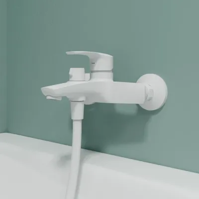 Смеситель для ванны, матовый белый, Ray, IDDIS, RAYWT02i02WA