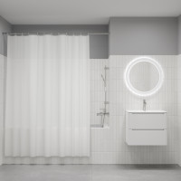 Штора для ванной IDDIS Бэйс (Base) 200x180 см, полиэстер, белый (BS08P18i11)