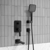 Встраиваемая система с тропическим, ручным душем и изливом, матовый черный, Parker, IDDIS, PARBL03i68