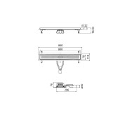 Лоток душевой, сифон 360, комбинированный затвор, перфорированная решетка, 800мм, черный, IDDIS, 975B8BL20DZ