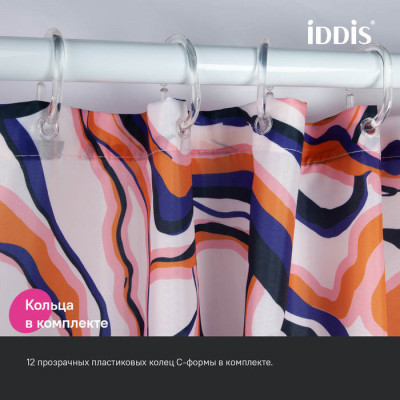 Штора для ванной IDDIS Base 200x180 см, Полиэстер (BX01P18i11)