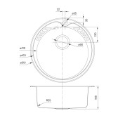 Мойка врезного монтажа с сифоном IDDIS Suno S, нерж. сталь, шелк, D510 (SUN51S0i77S)