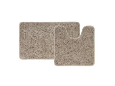 Набор ковриков для ванной комнаты, 50х80 + 50х50, микрофибра, светло-коричневый, IDDIS, BSET07Mi13