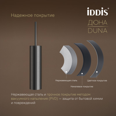 Ёршик IDDIS Дюна (Duna) нержавеющая сталь, графит матовый (DUNGM0i47)