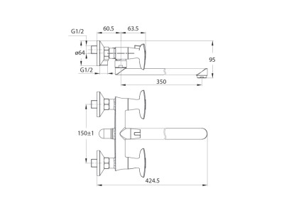 Смеситель для ванны IDDIS Copter (COPSBL2i10WA)