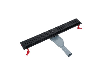 Лоток душевой, сифон 360, комбинированный затвор, перфорированная решетка, 700мм, черный, IDDIS, 975B7BL20DZ