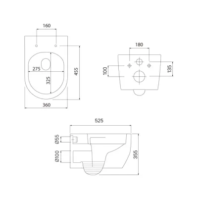 Комплект 3в1: подвесной унитаз, инсталляция и клавиша смыва черная, Basic, IDDIS (BASAI02i73)