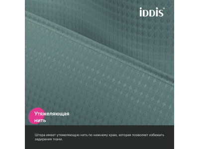 Штора для ванной, 200х180 см, Полиэстер, зеленый IDDIS (DW05P18i11)