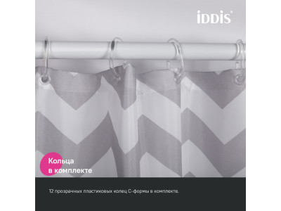 Штора для ванной IDDIS 200x180 см, Полиэстер (BR02P18i11)