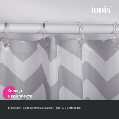 Штора для ванной IDDIS 200x180 см, Полиэстер (BR02P18i11)