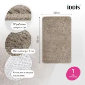 Коврик для ванной комнаты, 50x80, микрофибра, светло-коричневый, IDDIS, BSQS07Mi12