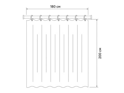 Штора IDDIS для ванной комнаты, 180*200см, Полиэстер (B68P218i11)