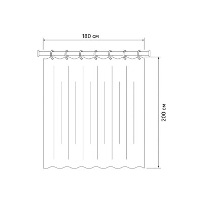 Штора IDDIS для ванной комнаты, 180*200см, Полиэстер (B68P218i11)