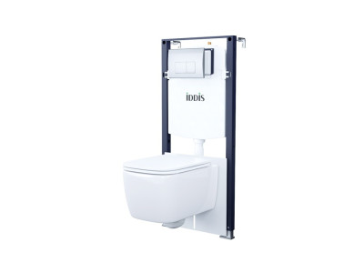 Комплект 3в1: подвесной унитаз, инсталляция и клавиша смыва, IDDIS, BASBR01i73