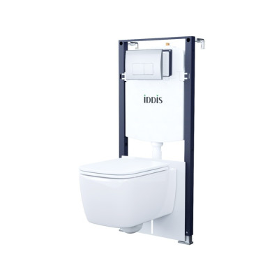 Комплект 3в1: подвесной унитаз, инсталляция и клавиша смыва, IDDIS, BASBR01i73