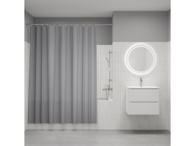 Штора для ванной, 200x240 см, Полиэстер, светло-серый, IDDIS, BL07P24i11