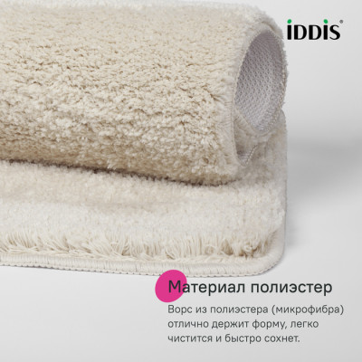 Коврик для ванной комнаты с вырезом, 50х50, микрофибра, бежевый, IDDIS, BTLT01Mi12