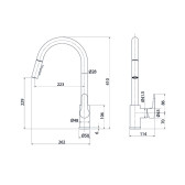 Смеситель IDDIS для кухни с выдвижным изливом сталь Cuba (CUBSTP0i05)
