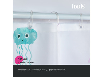 Штора для ванной IDDIS 200x180 см, Полиэстер (BO03P18i11)
