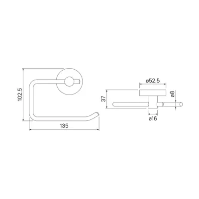 Держатель для туалетной бумаги без крышки, черный матовый, сплав металлов, Sena, IDDIS, SENSB00i43
