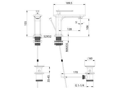 Смеситель для раковины Lemark Mista (LM6406WG)