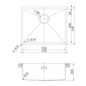 Кухонная мойка Lemark OLANGA 540 прямоугольная из нержавеющей стали цвет: сталь (9937125)