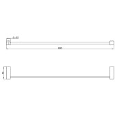 Полотенцедержатель Lemark VALDAY настенный, сталь, матовый черный (LMA-8113S-BL)