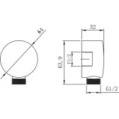 Подключение  для душевого шланга Lemark встраиваемое (LM8086С)