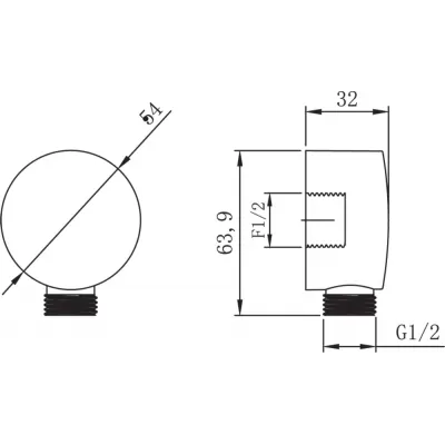 Подключение  для душевого шланга Lemark встраиваемое (LM8086С)