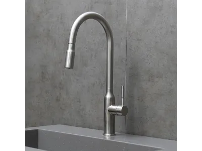 Смеситель Lemark Expert для кухни с вытягивающимся поворотным изливом (LM5086S)