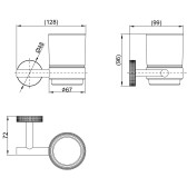 Стакан для ванной Lemark BELUGA подвесной, сталь, стекло, брашированное светлое золото (LMA-8035S-BRLG)