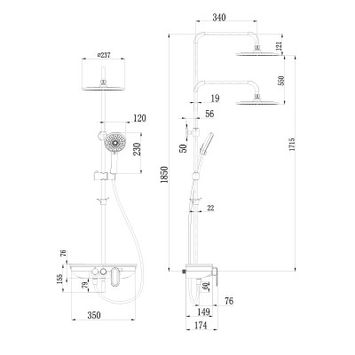 Смеситель для ванны и душа Lemark Tropic (LM7012BL)