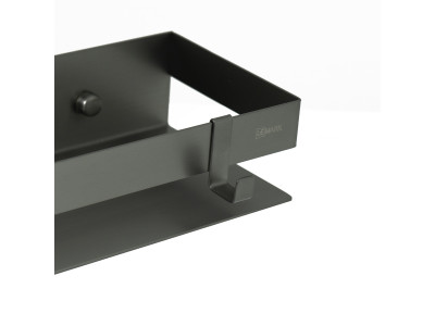 Полка для душа прямая Lemark SHELF LINE 400 мм из нерж. стали с крючками, графит (9776054)