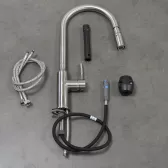 Смеситель Lemark Expert для кухни с вытягивающимся поворотным изливом (LM5086S)