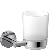 Стакан для ванной Lemark BELUGA подвесной, сталь, стекло, хром (LMA-8035S-C)